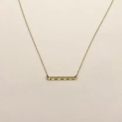 K10イエローゴールド バープレートネックレス | pioni-shop