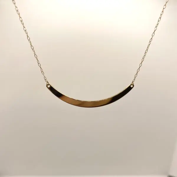 K10イエローゴールド ビーンズプレートネックレス(M) | pioni-shop