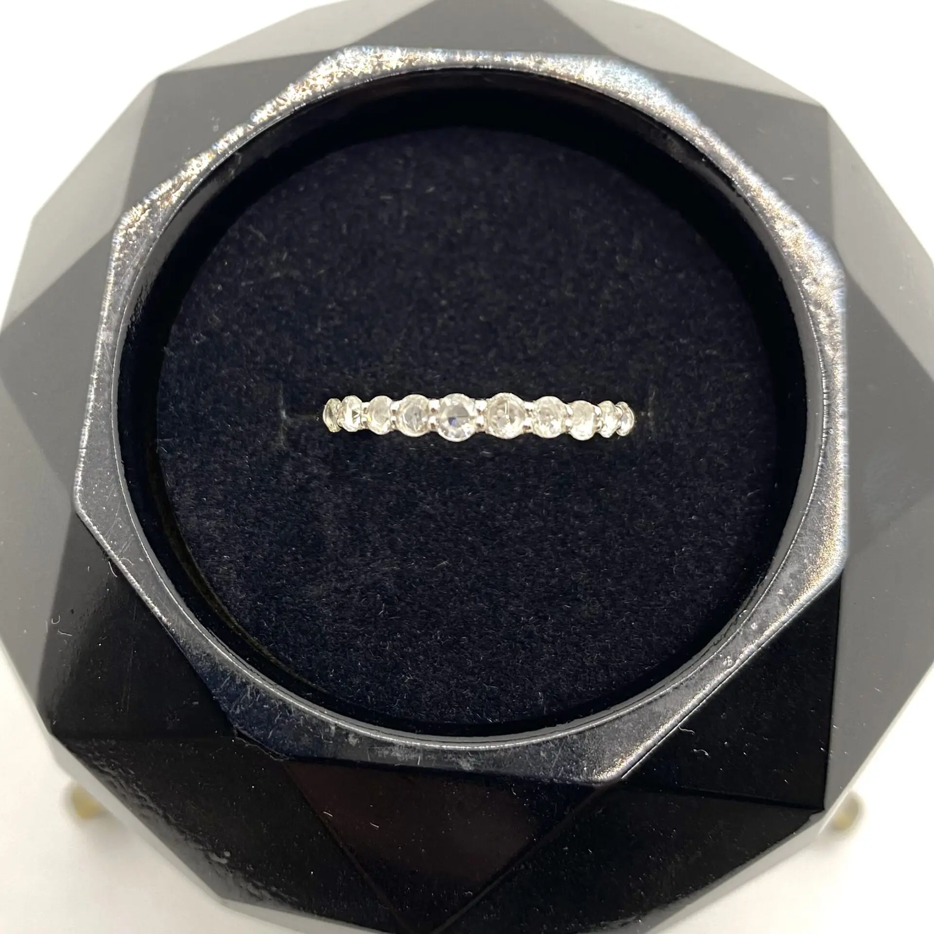 プラチナ900 ローズカットダイヤモンド0.20ct V字リング 12.5号